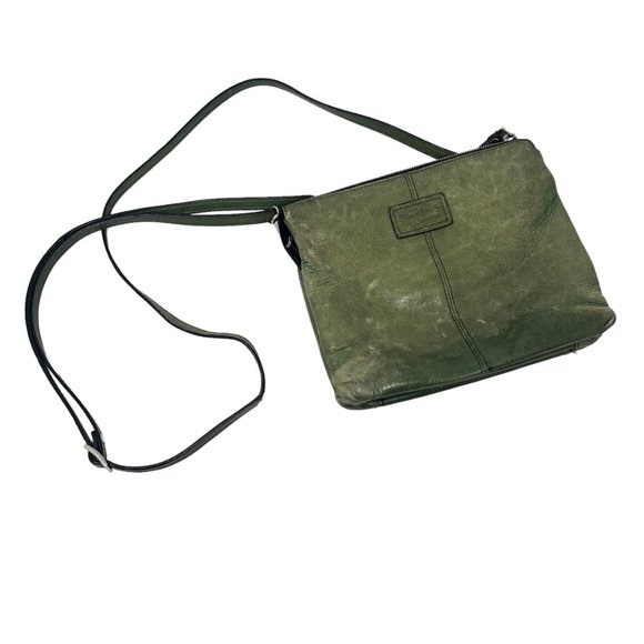 GIANNI CONTI Green Leather Crossbody Handbag - Picture 2 of 13